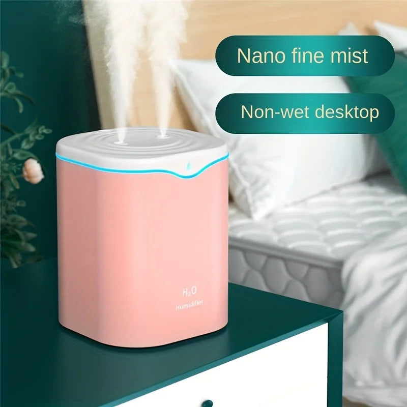 2000ml Air Humidifier Double spray Mist nozzle Cool Mist Large capacity Colorful Night Light usb H2O Air Diffuser Humidifier