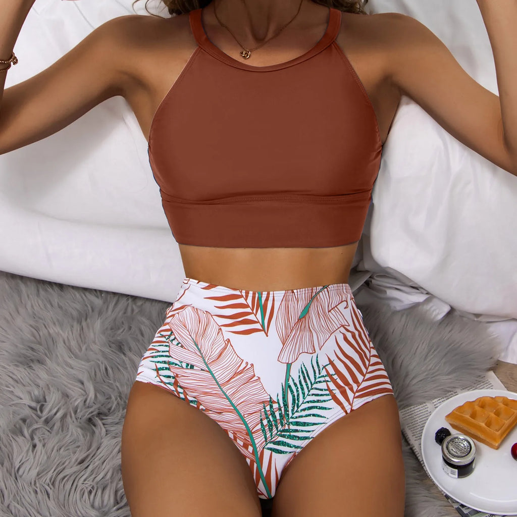 Leopard Luxe: High Waist Bikini Set