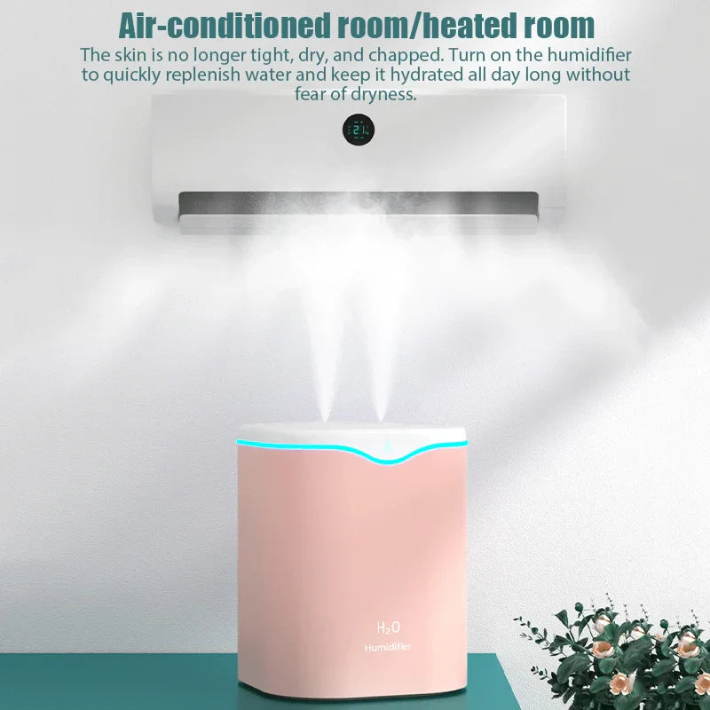 2000ML USB Air Humidifier Double Spray Port Essential Oil Aromatherapy Humificador Cool Mist Maker Fogger Purify for Home Office Lootquake LLC