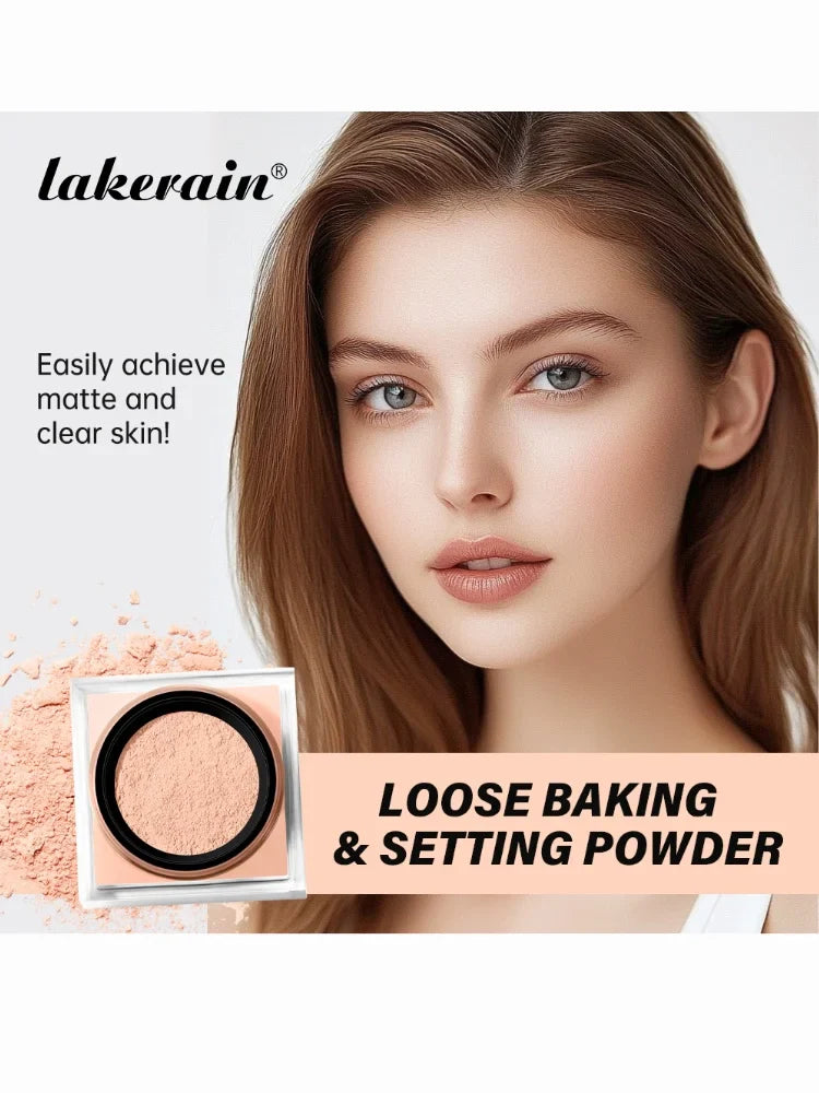 Loose Baking&Setting Powder Long Lasting Oil Control Natural Face Matte Waterproof BrighTening Loose Powder Makeup Cosmetics