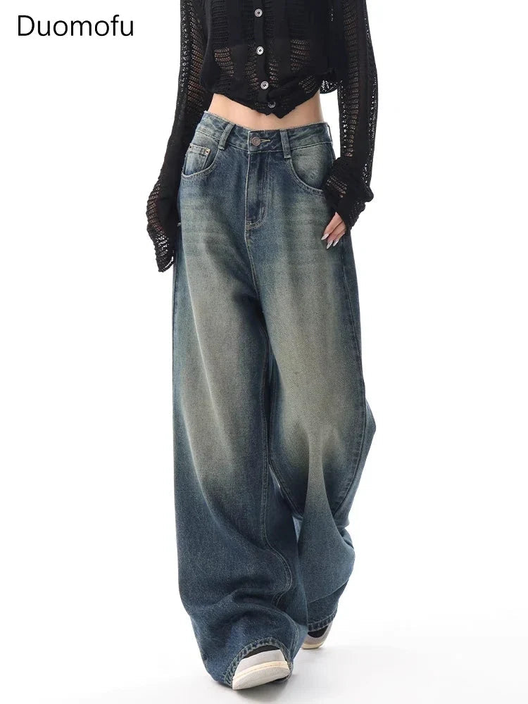 Duomofu Autumn Vintage Chicly Slim Button Female High Waisted Jeans American Basic Simple Casual Fashion S-XL Baggy Jeans Women Lootquake LLC