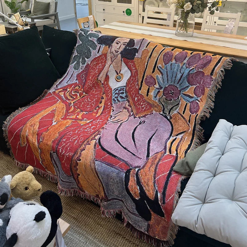 Casual Blankets Bed Decoration Woman Henri Matisse Carpet Sofa Sofa Blanket Throw Blankets Leisure Rug Single Tapestry drop ship Lootquake LLC