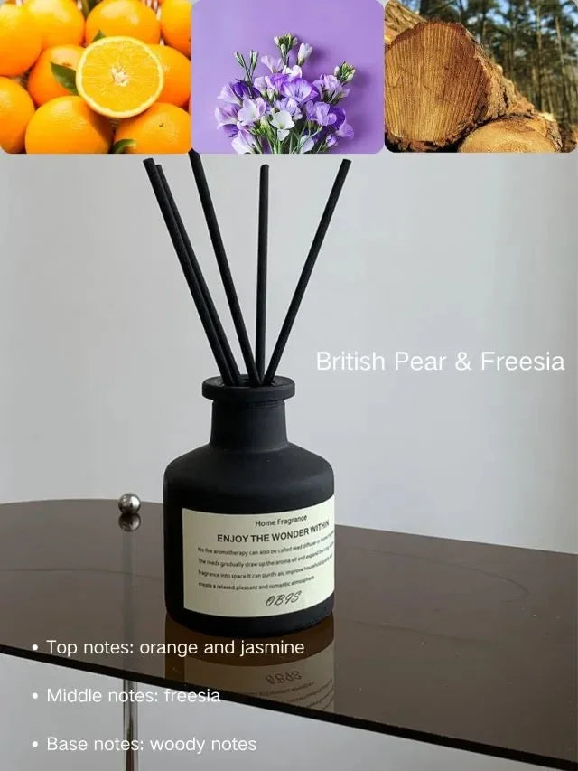 50ml Aromatherapy Essential Oil Flameless Freesia Jasmine Fragrance Oil with Reed Diffuser Stick Home Room Air Freshener Decor Lootquake LLC