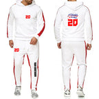 2025 Spring Autumn FABIO QUARTARARO WITH SIGNATURE Printed Sports High Quality Sets Men's Pocket Hooded Hoodies+Sweatpants Suits Pi-Mart