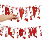 Halloween Blood Banner Paper Garland Scary Eyeball Skull Spiral Hanging Flag Halloween Party Decoration Home Haunted House Decor Lootquake LLC