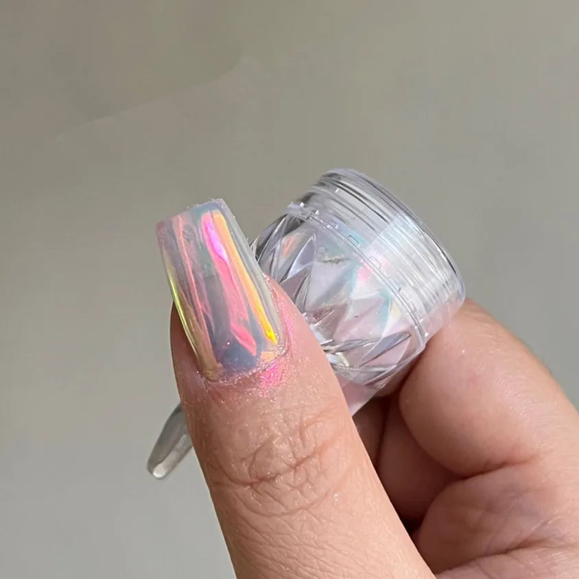Moonlight Mirror Nails Powder Pearl White Nails Glitter Aurora Shining Pigment Chrome Dust Nail Art Supplies Decoration Lootquake LLC