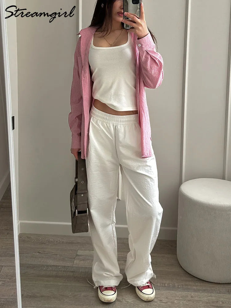 ChicEase High Waist Wide Leg Joggers THRIXINE
