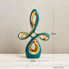 Abstract Ceramic Sculpture Golden Art Statue Modern Home Decor Accessories Living Room Desk Office Supplies Crafts Gifts