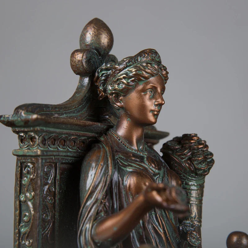 In Stock Fortuna Scuplture Statue of Tyche Greek Mythology Lucky Wealth Figurines Antique Ornament Home Decor Office Lootquake LLC
