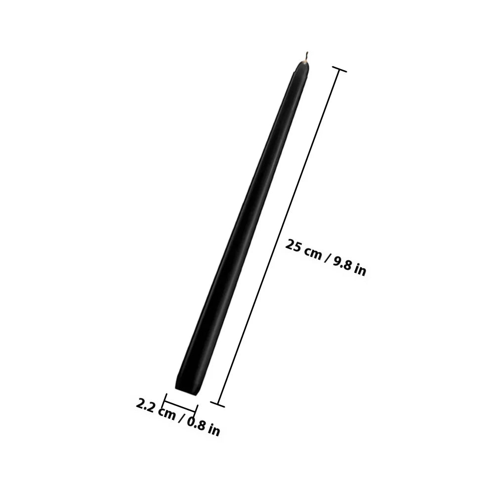 6Pcs Tall Taper Black Paraffin Wax Candles Wedding Dinner Party Use Unscented Home Decor Photography Props Lootquake LLC