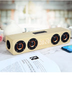 Wooden Bluetooth Speaker Portable Wireless Subwoofer Clock Soundbox Home Computer Echo Wall Soundbar HiFi Stereo TF AUX U Disk Lootquake LLC