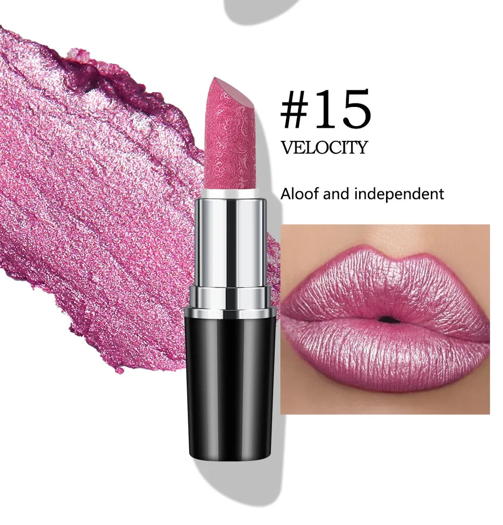 Fine Glitter Lipstick, Quicksand Gold Lipstick Non-sticky Non-fading Lipstick Pearlescent Long-lasting Silky Mermaid Lipstick Lootquake LLC