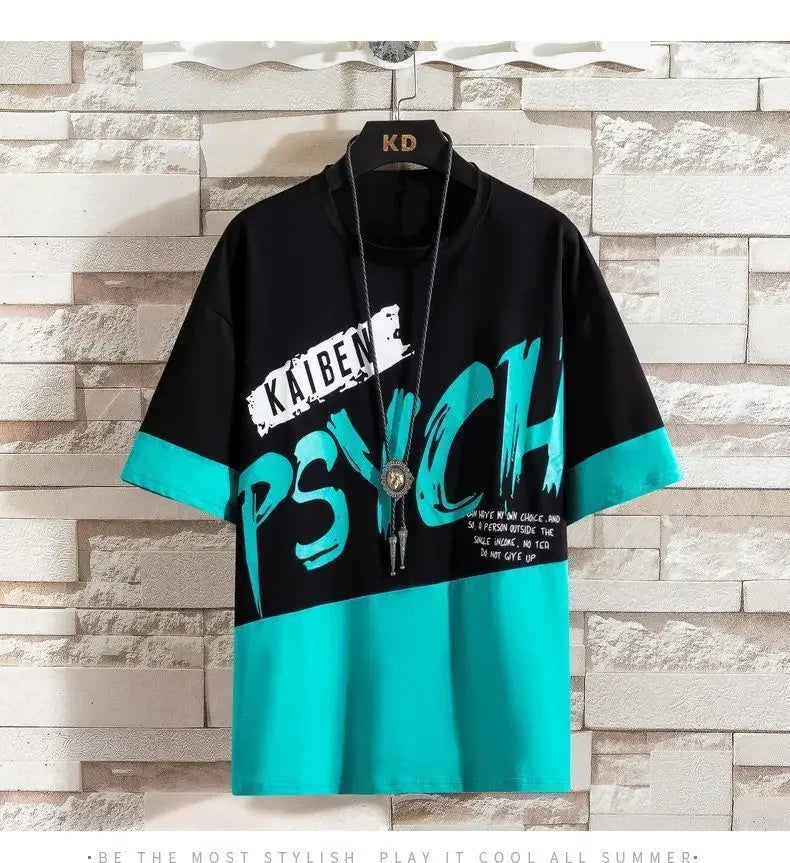 Men Casual T Shirt Letter Printed T-Shirt Hip Hop Y2K Streetwear Fashion Sport Gym Summer Washed Tops Men Clothing Trends 반팔 남자 Lootquake LLC