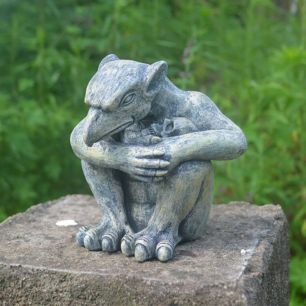 Gargoyle Gothic Decor Statue, Gargoyle Garden Guardian Sculpture, Medieval Gargoyle Mantel Office Bedroom Garden Decoration Lootquake LLC