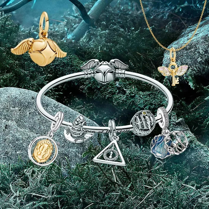 MINISO Charms Beads 925 Sterling Silver For 925 Original Harry 3mm Potter Bracelets Women Pendant DIY Jewelry Make Gifts Lootquake LLC