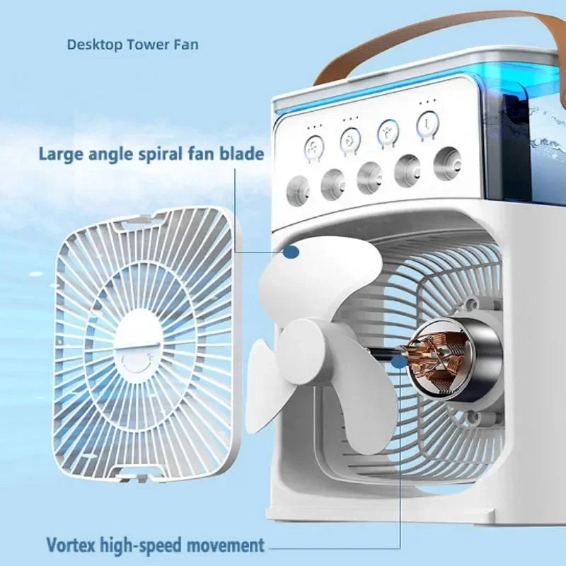 3 In 1 Fan AIr Conditioner Household Small Air Cooler LED Night Light Portable Humidifier Air Adjustment Fan Office Home Fan New Lootquake LLC