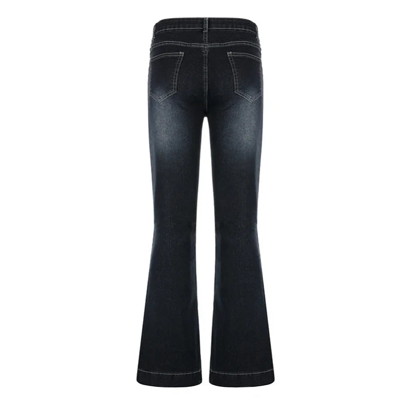 New Flare Jeans Women's Low Waist Trousers Vintage Aesthetic Denim Pants Streetwear Mom Casual Korean Fashion Y2k  Jeans Lootquake LLC