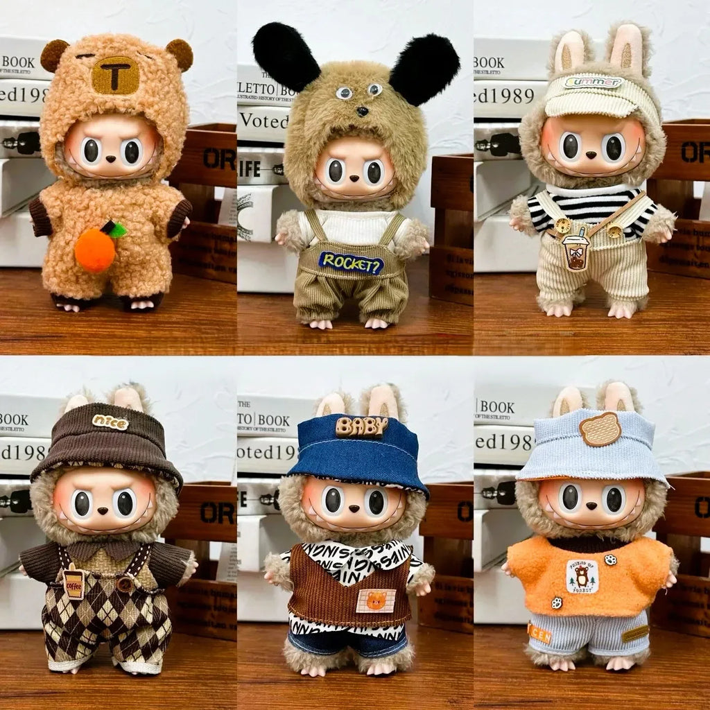17cm Labubu V1 V2 V3 Plush Toy  Multiple Styles Clothing Set Labubu Outfit Accessories Trendy Play Clothing Labubu Clothes Lootquake LLC