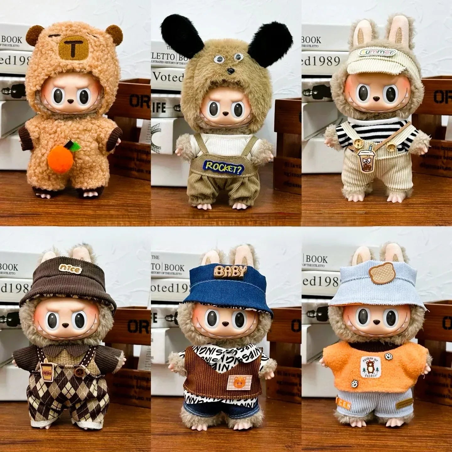 17cm Labubu V1 V2 V3 Plush Toy  Multiple Styles Clothing Set Labubu Outfit Accessories Trendy Play Clothing Labubu Clothes Lootquake LLC