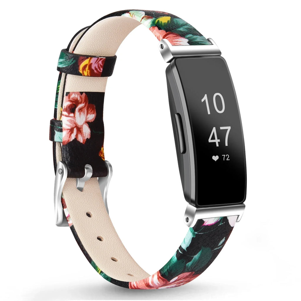 Fitbit Inspire 2, 1, HR Leather Strap - Premium Comfortable Band