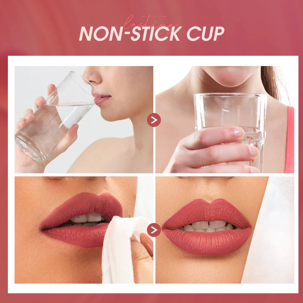 O.TWO.O 12 Color Liquid Lipstick Matte Finish Sexy Silky Lip Gloss Waterproof Kiss-proof Lasting Lip Glaze Lip Tint Cosmetics Lootquake LLC