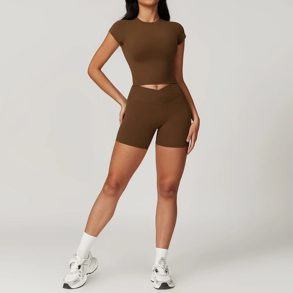 Women's 2-Piece Yoga Set: Crop Top & Leggings THRIXINE