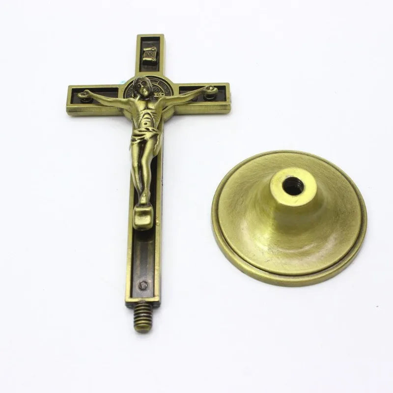 Cross Crucifix Stand Christ Catholic Jesus Statue Figurine Religious Prayer Church Decoration Home Chapel Decor