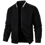 2024 Hot Selling Men's Four Seasons Waffle Full Zipper Top Men's Slim Fit Versatile Sweatshirt Men's Casual Cardigan Sweatshirt