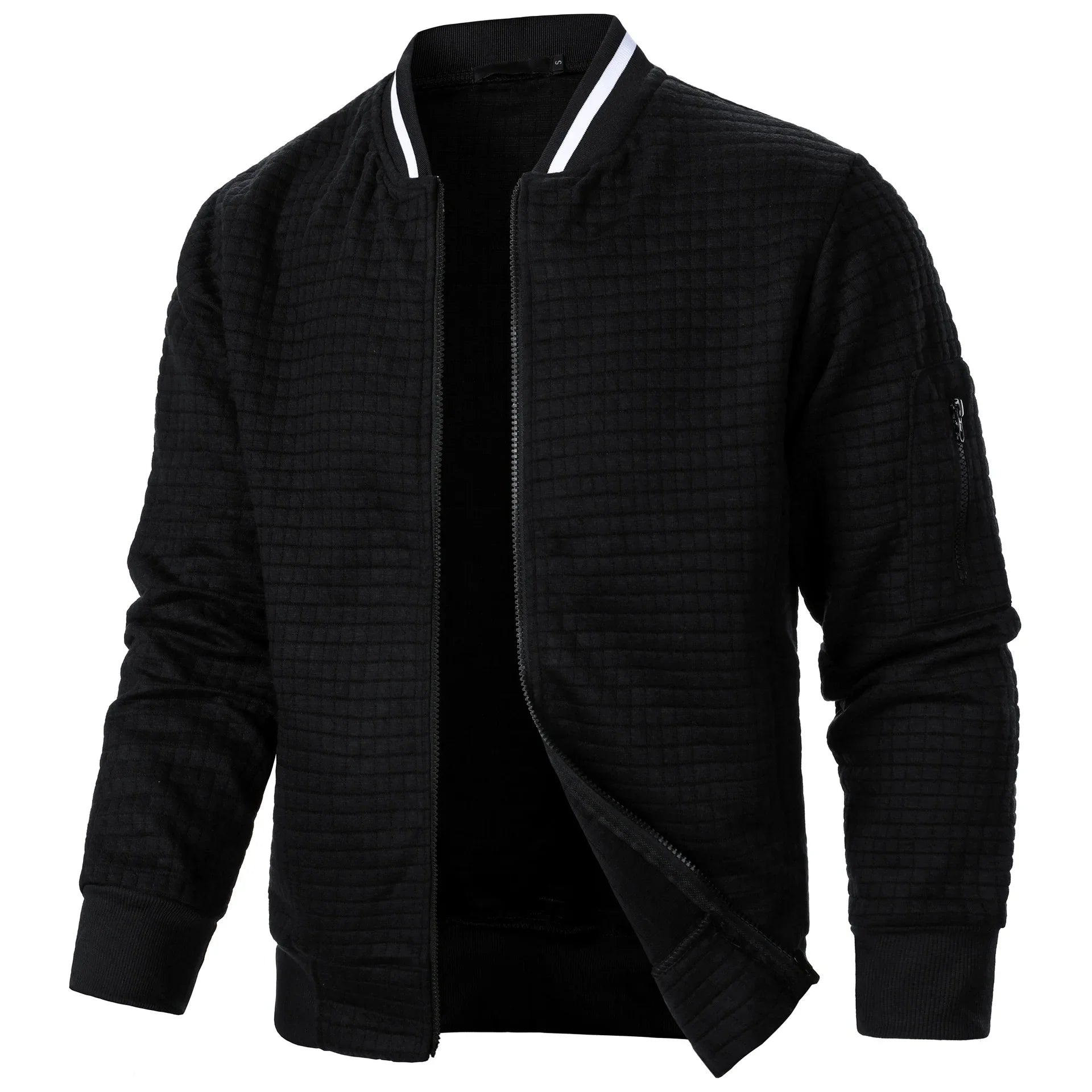 2024 Hot Selling Men's Four Seasons Waffle Full Zipper Top Men's Slim Fit Versatile Sweatshirt Men's Casual Cardigan Sweatshirt