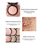 7 Colors Baked Duo Powder Matte Finishing Face Foundation Setting Powder Compact Waterproof Full Coverage Makeup Setting Base Lootquake LLC