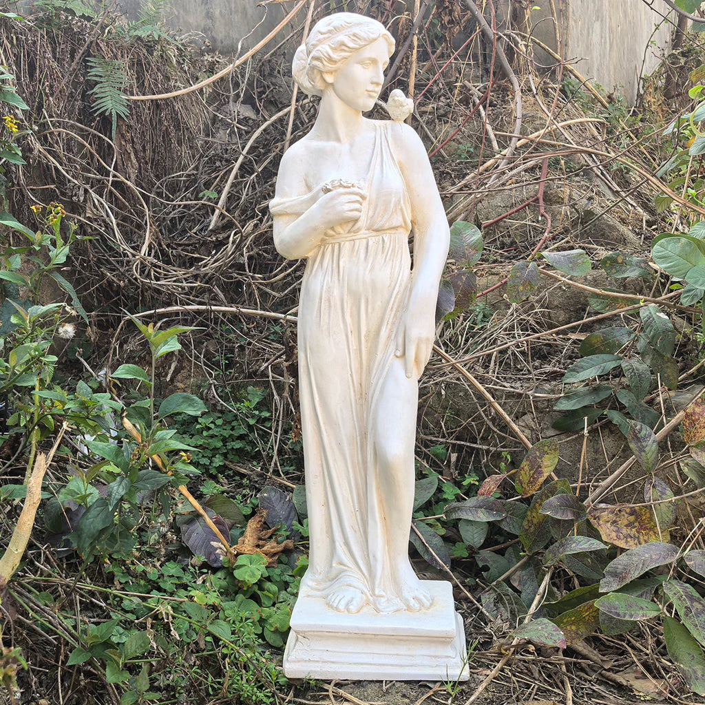 Outdoor Garden Statue, Nymph Sculpture Goddess of Greek Mythology Roman Style Outdoor Patio Yard Lawn Porch Decor, Ivory Lootquake LLC