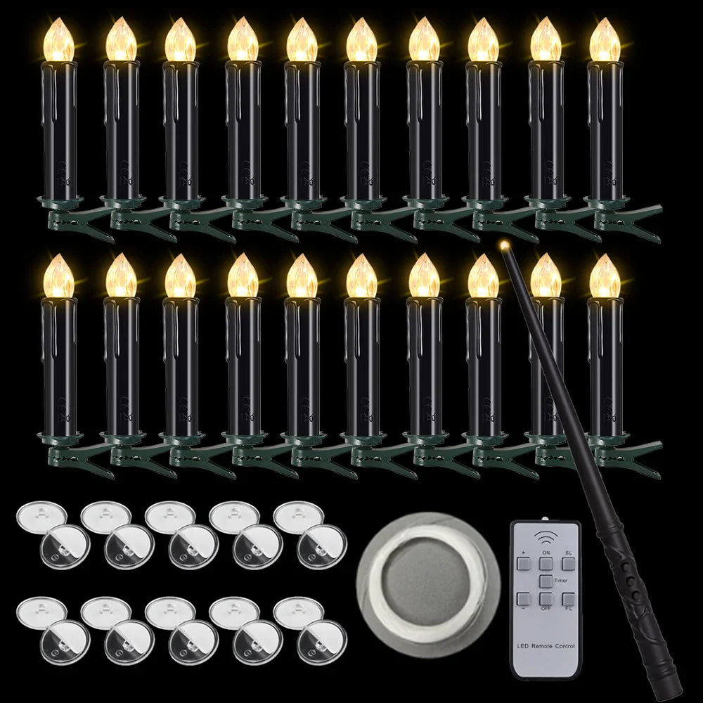 LED Floating Candle for Home Decoration, Flickering Flame, Timing Remote, Battery Operated, Halloween, Christmas,Black Candle Lootquake LLC