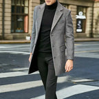 2023 Autumn and Winter New Men's Windbreaker British Long sleeved Woolen Coat Fashion Trend Coat Suit Single breasted