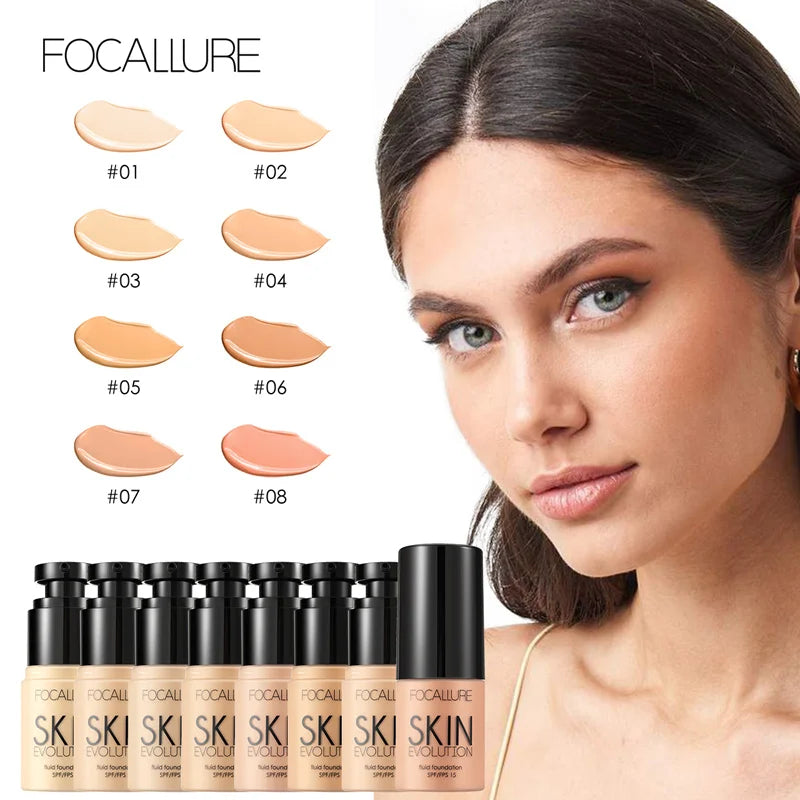 Focallure 8 Colors Face Foundation Makeup Base Liquid Foundation Cream Full Coverage Concealer Moisturizing Face Make Up Lootquake LLC