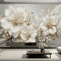 Custom Large Size Modern Wallpaper 3D Embossed Flowers Jewelry Mural Paper TV Background Wall Living Room Decor Home Improvement Lootquake LLC