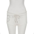 Y2K Rhinestone Summer Shorts for Beach Vibes THRIXINE