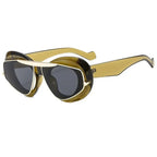 New Y2k Fashion Large Frame Sunglasses Ins Street Shot Cat's Eye Glasses Retro Personality Anti-ultraviolet Sunglasses
