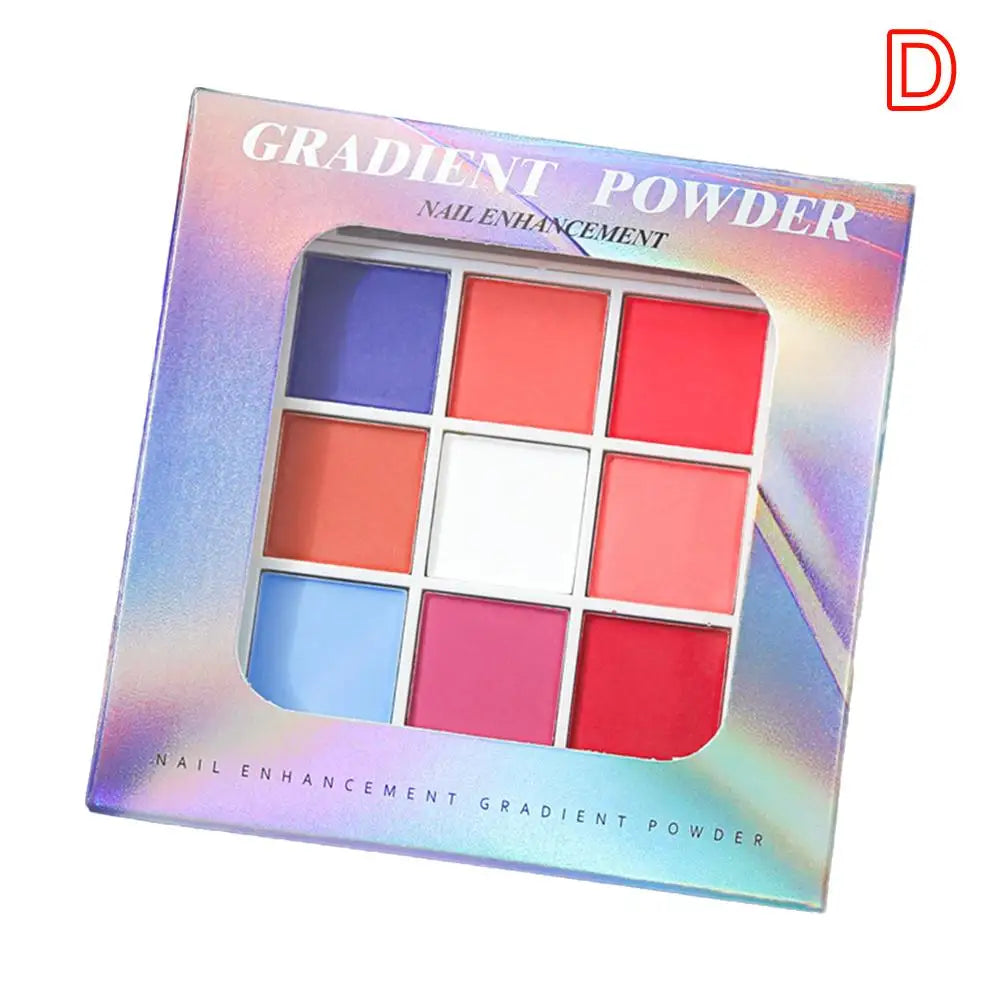 9Colors Solid Patting Nail Powders UV Polish Decoration Shimmer Fine Glitter Gradient Matte Pat Pat Manicure Polish Deco Powder