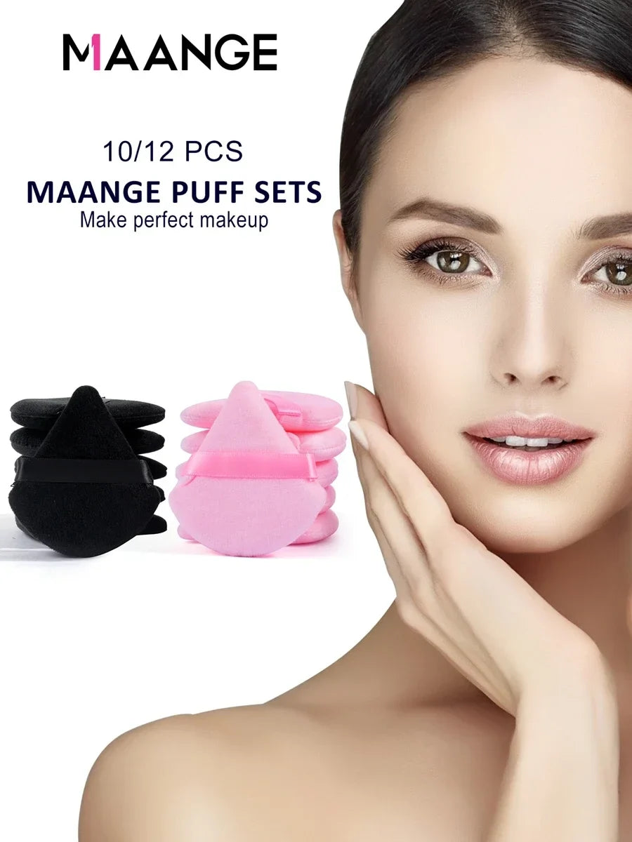 Wholesale 10/ 12 Pcs Triangle Powder Puff Wet Dry Use For Loose Powder Liquid Cosmetic Soft Plush Powder Puff Makeup Foundation Lootquake LLC