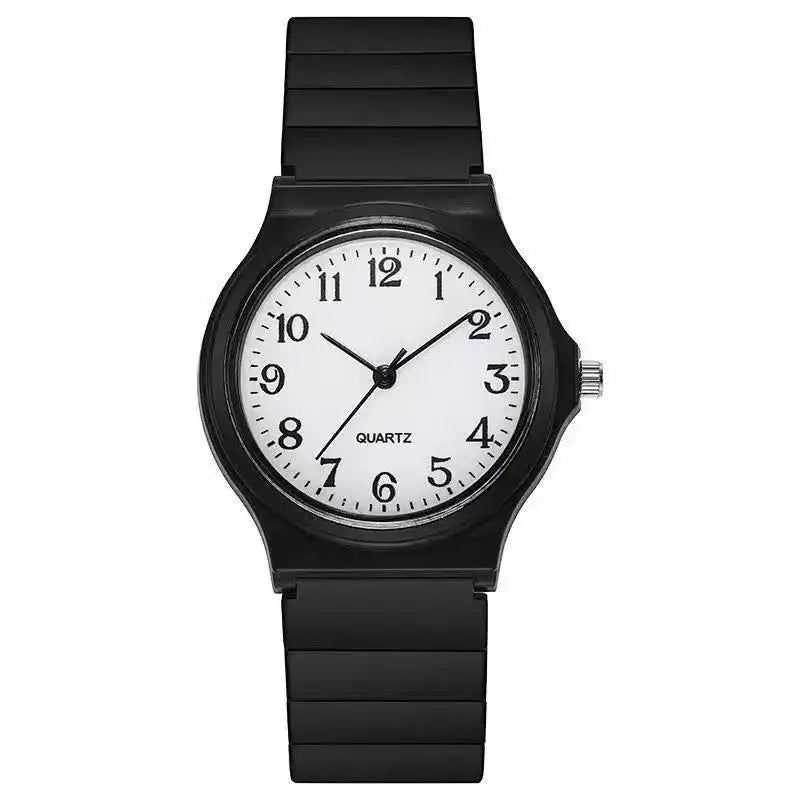 YIKAZE Exam Watch Silicone Strap Simple Women Watch Student Ladies Quartz Wristwatch Waterproof Round Small Dial for Women
