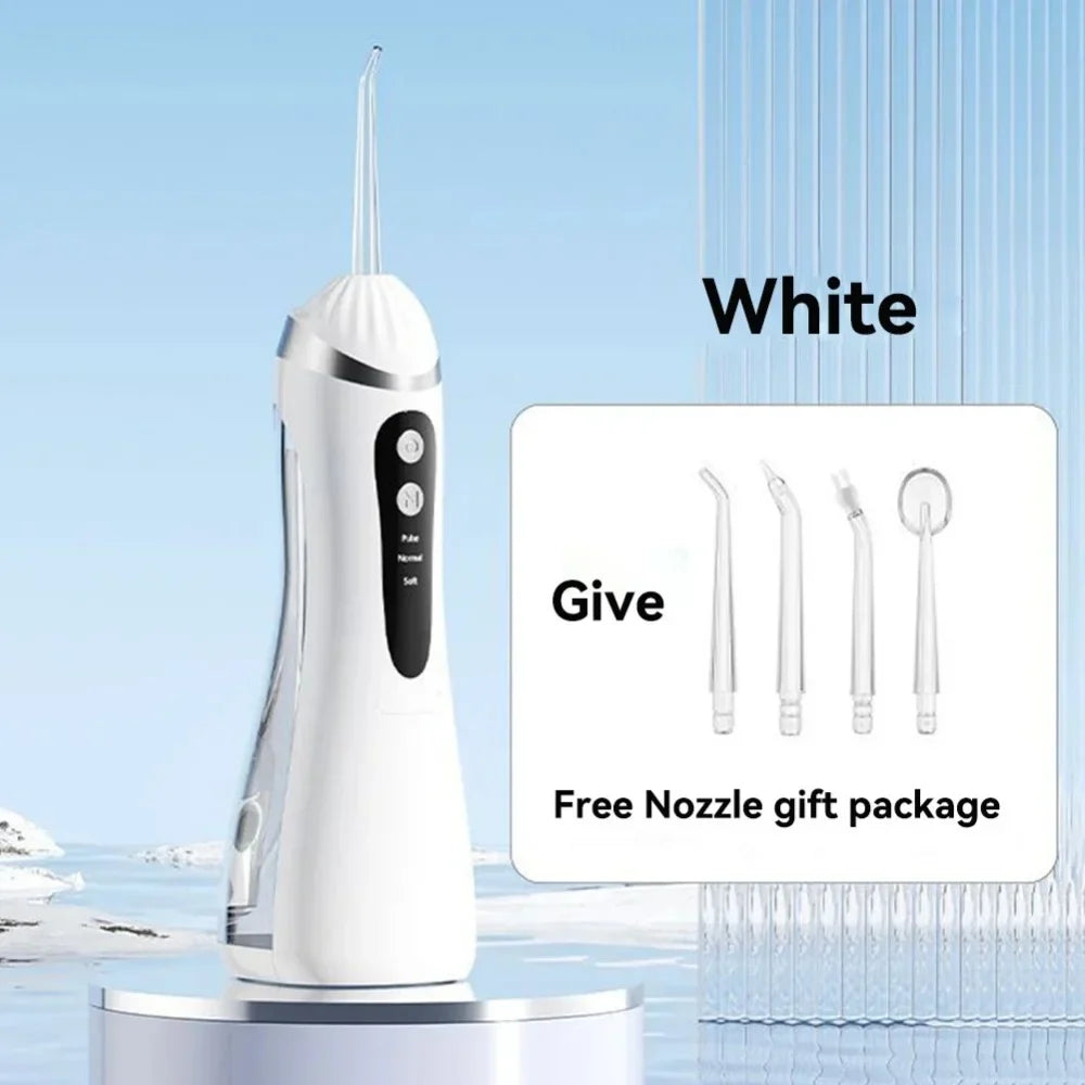 Electric oral irrigator 3 Cleaning Modes USB Rechargeable Waterproof IP65 Oral Irrigator 4 Nozzles Portable Dental Irrigators