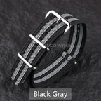 COROS Nylon Ribbed Watch Band For Smartwatch - Military Washable Strap