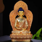 Amitabha Buddha Statue Buddhist Item,Backlight Brass Exquisite Nepal Tantric Altars Home Decorative Amitabha Buddha Figurine Lootquake LLC