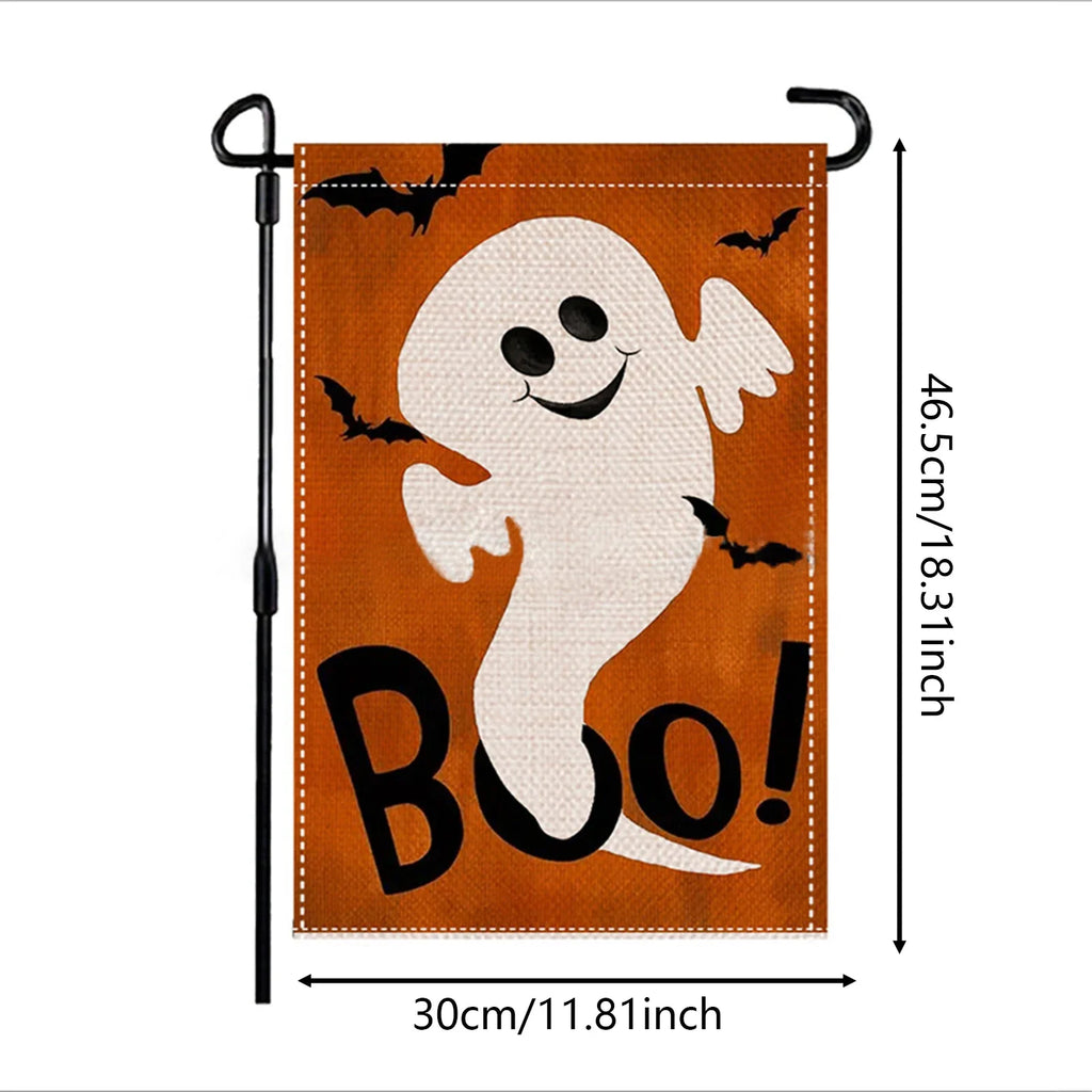 Halloween Garden Decor Flag Cartoon Pumpkin Ghost Skull Pattern Decorative Flag For Indoor Outdoor 2025 Halloween Party Decors Lootquake LLC