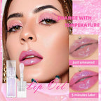QIBEST Lip Oil Magic Warm Color Changing Lipstick Balm Lip Glaze Transparent Moisturizing Lipgloss Shiny Glitter Lips Cosmetics