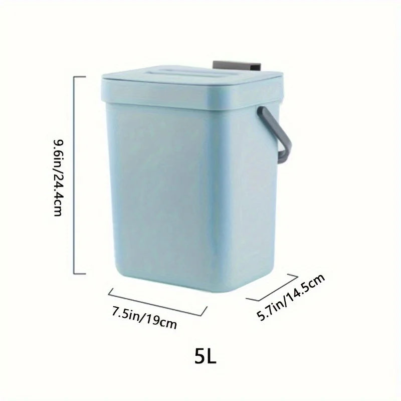Space-Saving Quiet-Close Trash Can - 3/5L, Eco-Friendly Sealed Bin For Kitchen & Office, No Electricity Needed Lootquake LLC