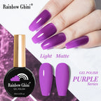 Rainbow Ghini UV LED Glitter Purple Gel Nail Polish 15ml Manicure Art Accessories Nail Glue Supplies for Professionals Varnishes Lootquake LLC