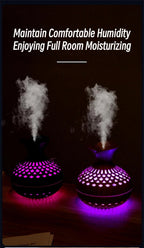 USB Hollow Wood Grain Humidifier Aroma Diffuser Atomizer Household Humidifier Hydrating Instrument Desktop Humidifier Lootquake LLC