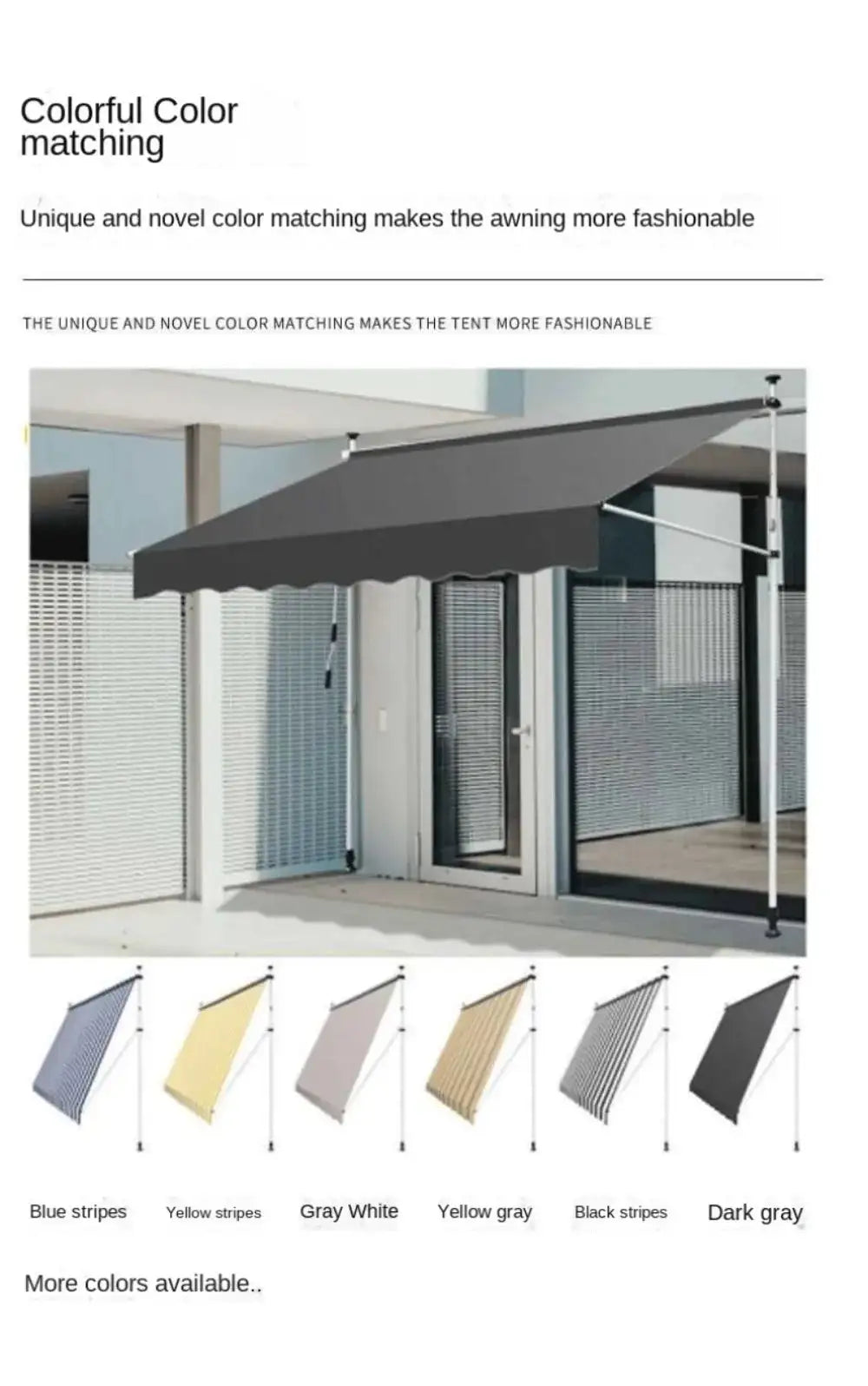Awnings Rain and Snow Resistant UV Resistant Folding and Telescopic Canopy Tent Outdoor Garden Balcony Roof Courtyard Sunshade