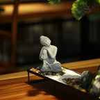 Buddha Stone Statue Little Buddhist Monks Tibetan Buddhism Figurines Zen Garden Ornament Meditation Home Aquarium Decoration Lootquake LLC